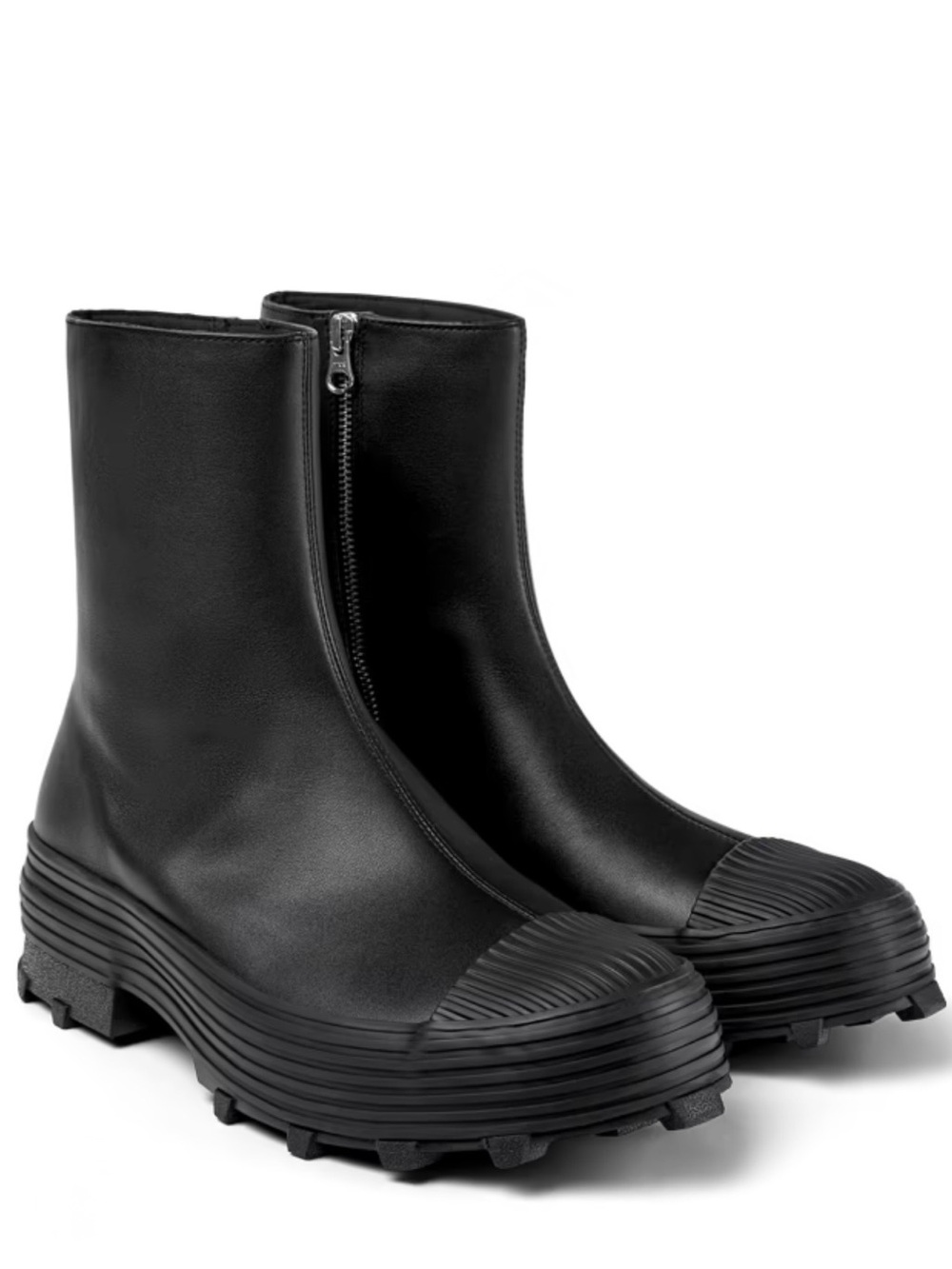 Camperlab Black Leather Traktori Lug Sole Boots Zip Up Men's Size 43 NWOB